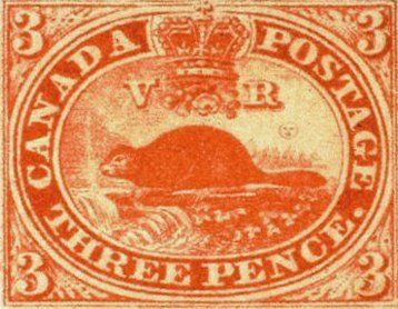 The Threepenny Beaver - Canada's first postage stamp. Designed by Sandford Fleming.