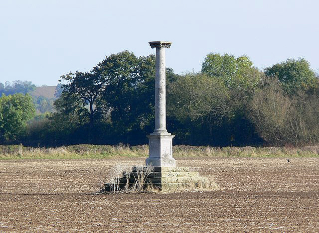 Pilcher's Monument in the field where he fatally crashed