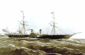 ps Arica, built by Randolph Elder & Co. Launched 1867 for Pacific Steam Navigation Company